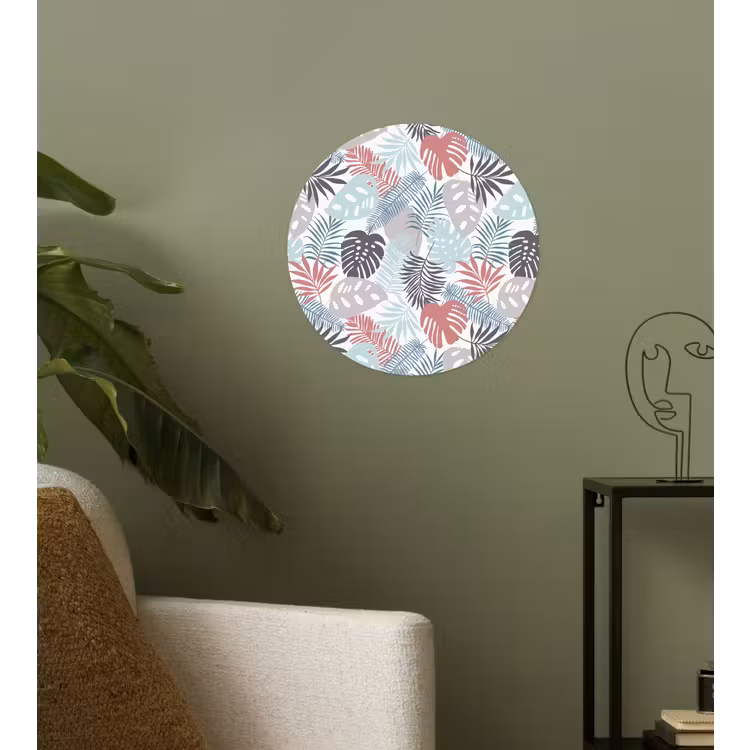 Monstera - Pastel - Bladeren - Tropical Wandcirkel behangsticker klein -sfeer2