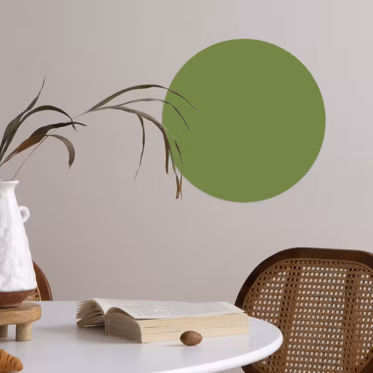 Moss - Green - Groen Wandcirkel behangsticker klein 186 -sfeer3
