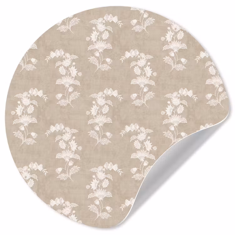 Motief - Beige - Linnen Wandcirkel behangsticker klein 186 -3d