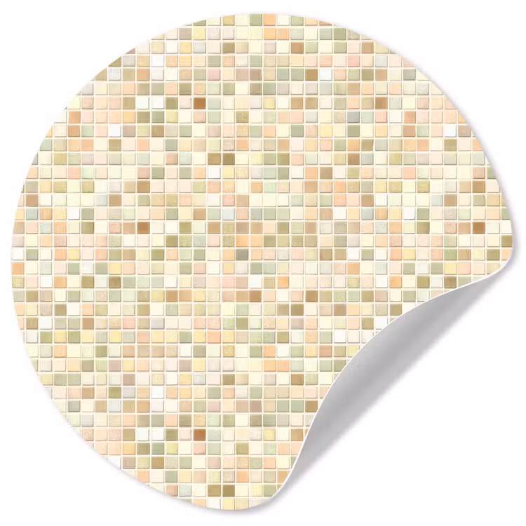 Mozaïek - Patroon - Beige Wandcirkel behangsticker klein 186 -3d