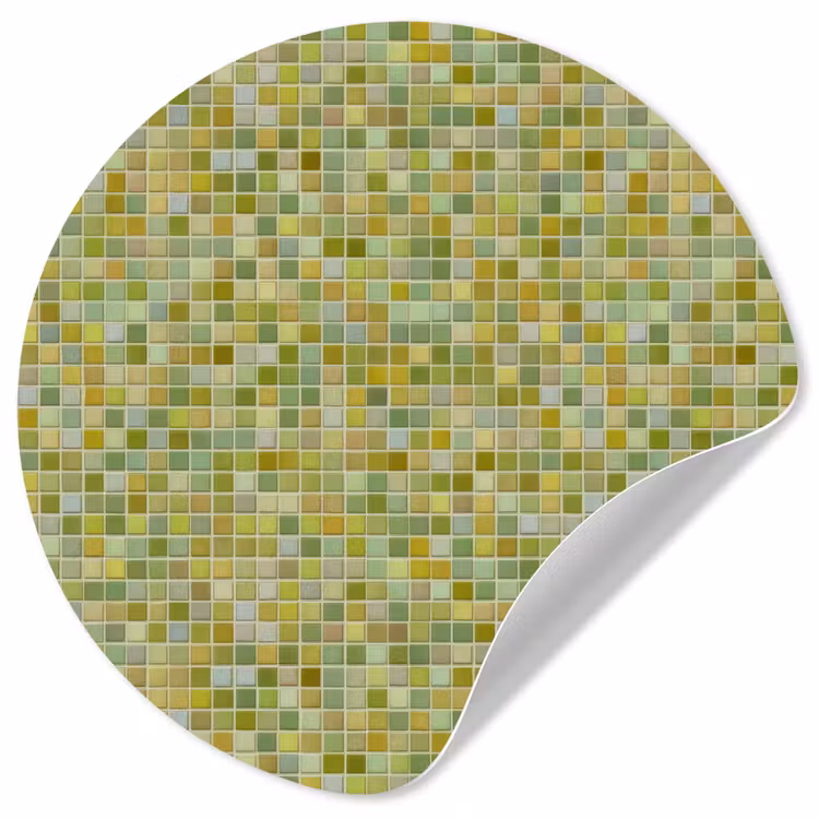 Mozaïek - Patroon - Groen Wandcirkel behangsticker klein 186 -3d