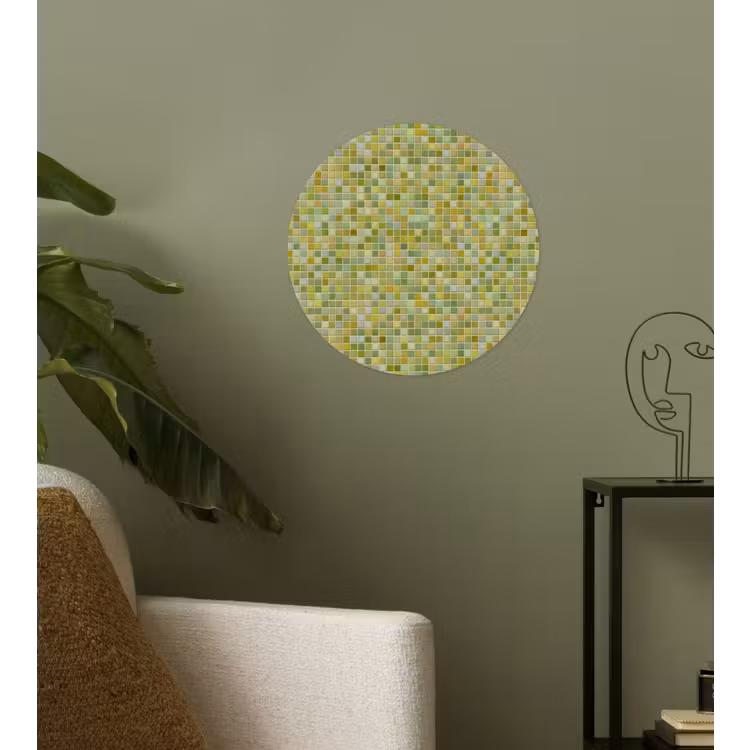 Mozaïek - Patroon - Groen Wandcirkel behangsticker klein 186 -sfeer2