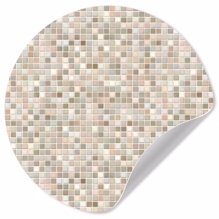 Mozaïek - Patroon- Taupe Wandcirkel behangsticker klein 186 -3d