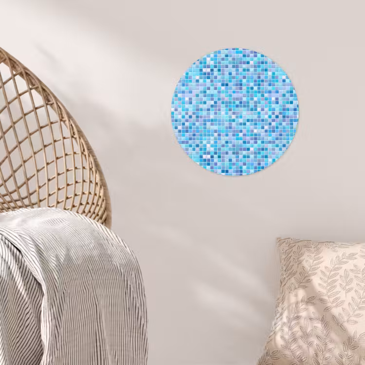 Mozaïek - Patroon - Turquoise Wandcirkel behangsticker klein 186 -sfeer4