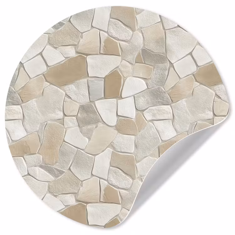Mozaïek - Stenen - Beige Wandcirkel behangsticker klein 186 -3d