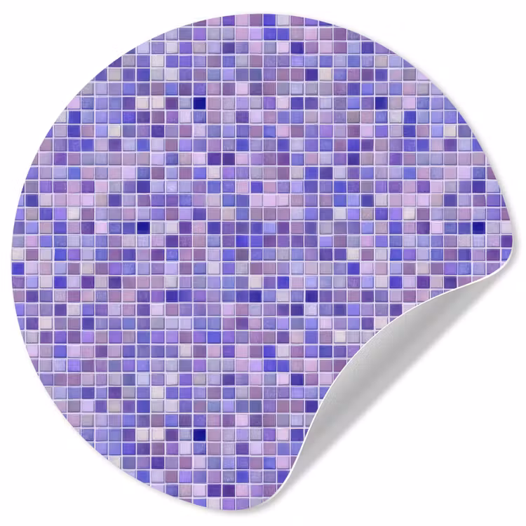 Mozaïek - Tegels - Lila - Amethist Wandcirkel behangsticker klein 186 -3d