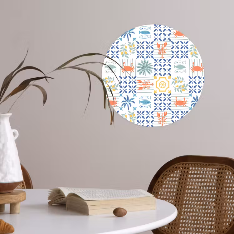 Zee - Sfeer - Mozaïek - Multi Wandcirkel behangsticker klein 186 -sfeer3