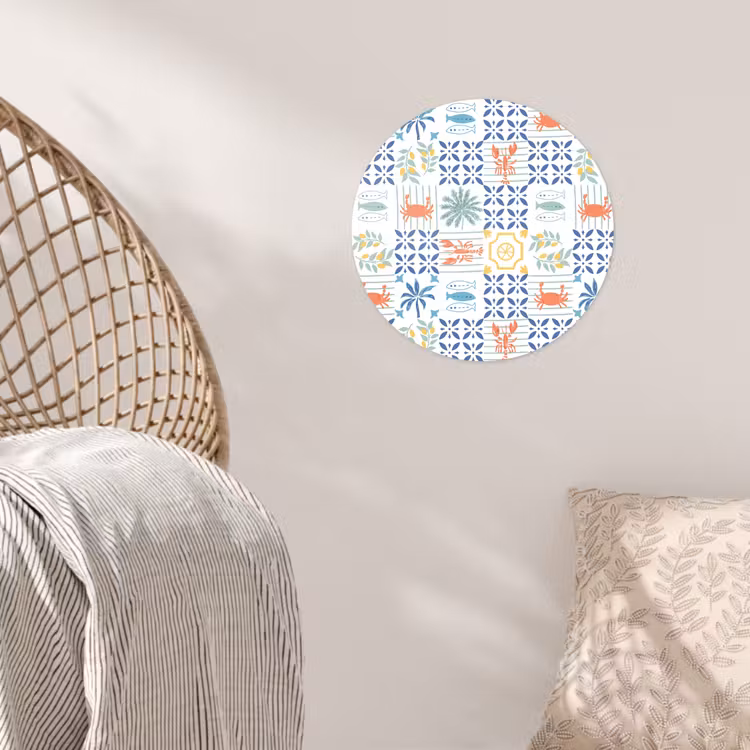 Zee - Sfeer - Mozaïek - Multi Wandcirkel behangsticker klein 186 -sfeer4