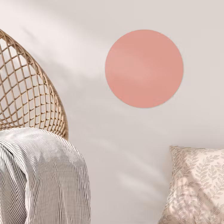 Muted - Salmon - Koraal Wandcirkel behangsticker klein 186 -sfeer4