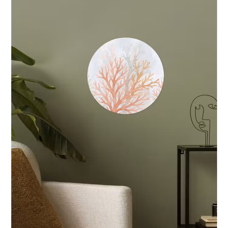 Natuur - Abstract - Aquarel - Organisch - Warm Wandcirkel behangsticker klein -sfeer2