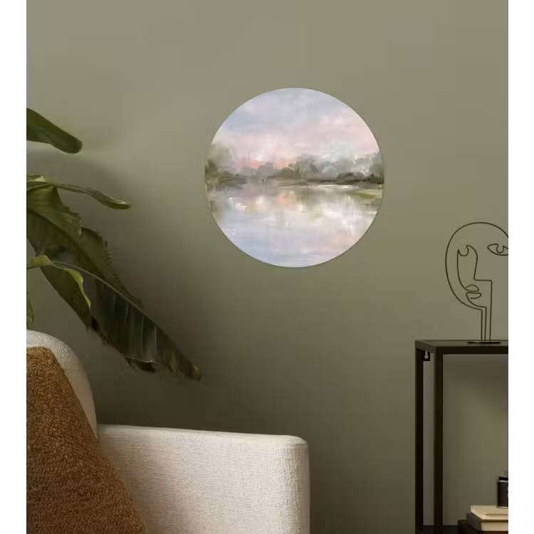 Natuur - Landschap - Abstract - Water - Groen Wandcirkel behangsticker klein -sfeer2