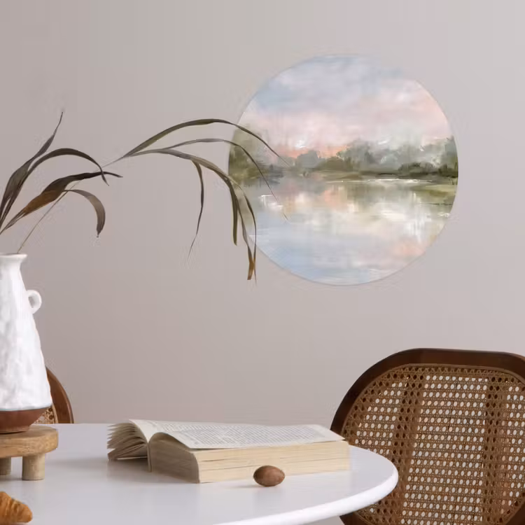 Natuur - Landschap - Abstract - Water - Groen Wandcirkel behangsticker klein -sfeer3