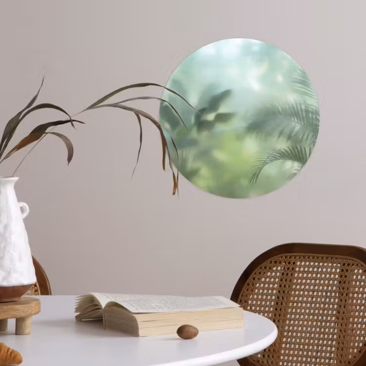 Natuur - Vervaagd - Groen - Abstract - Modern Wandcirkel behangsticker klein -sfeer3