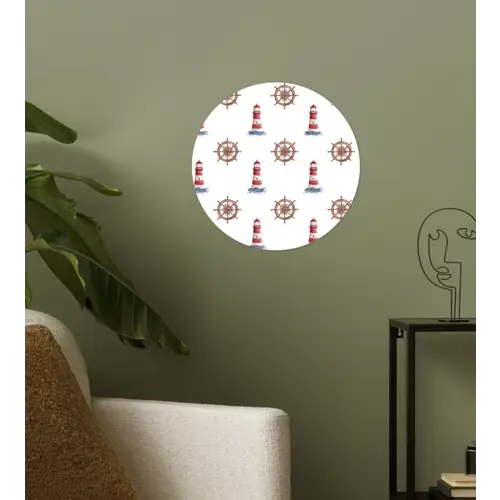 Nautisch - Klassiek - Rood Wandcirkel behangsticker klein 186 -sfeer2
