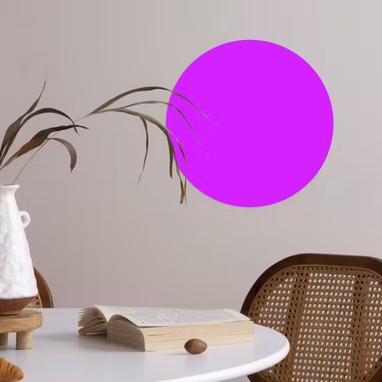 Neon - Orchid - Paars Wandcirkel behangsticker klein 186 -sfeer3