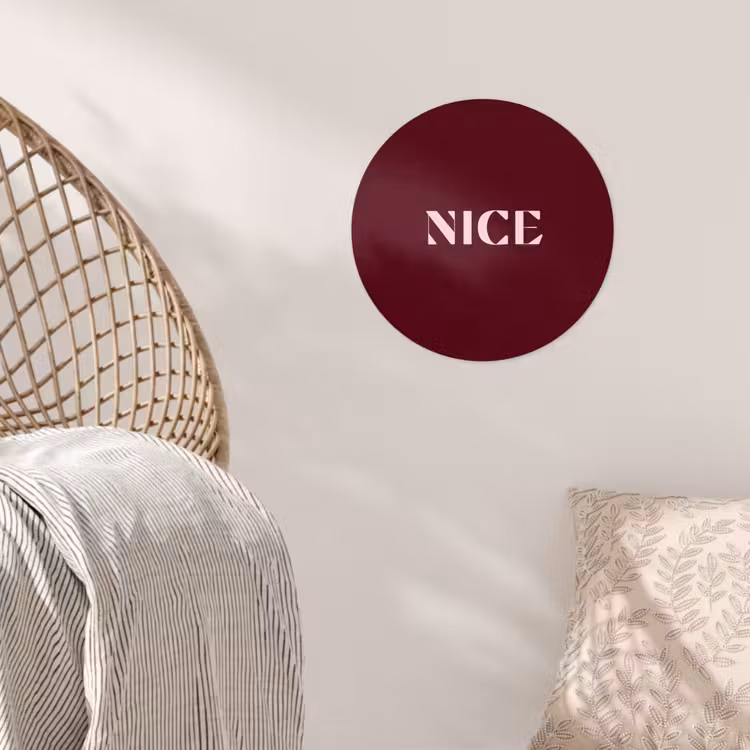 Nice - Bordeaux - Roze Wandcirkel behangsticker klein -sfeer4