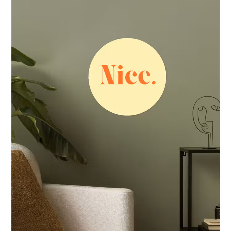 Nice - Oranje - Geel - Minimalistisch Wandcirkel behangsticker klein -sfeer2