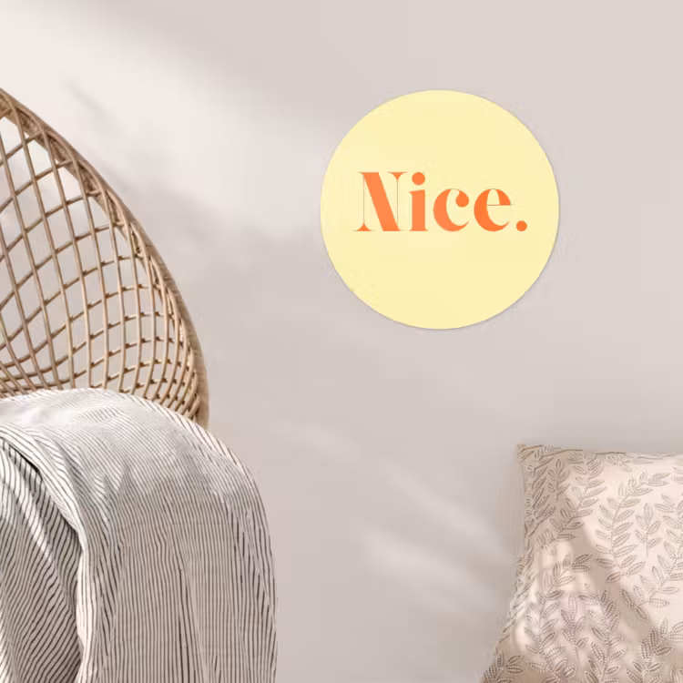Nice - Oranje - Geel - Minimalistisch Wandcirkel behangsticker klein -sfeer4