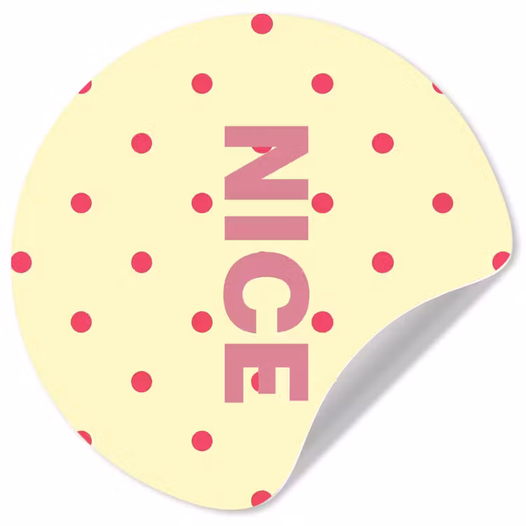 Nice - Stippen - Roze - Geel Wandcirkel behangsticker klein -3d