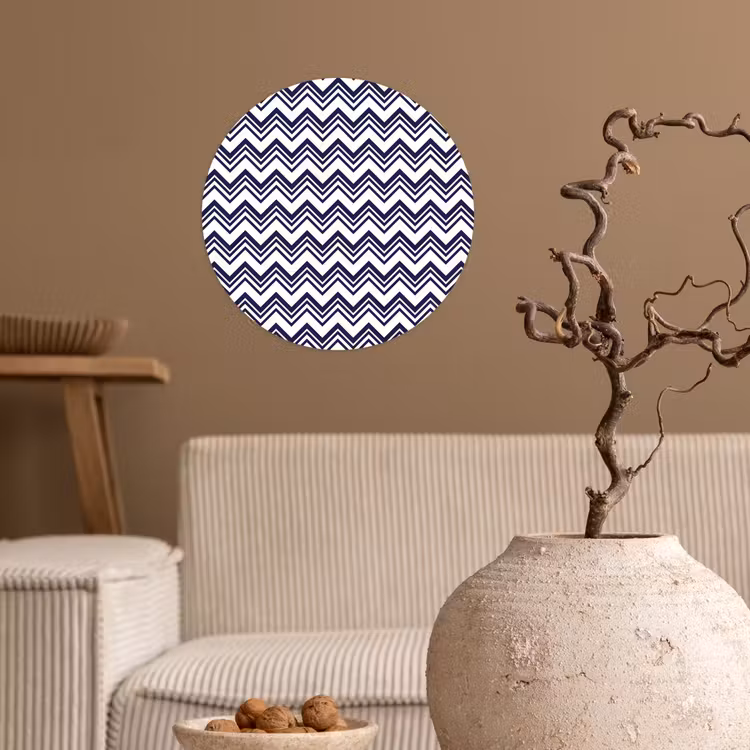 Oceaan - Golven - Blauw - Wit Wandcirkel behangsticker klein 186 -sfeer1