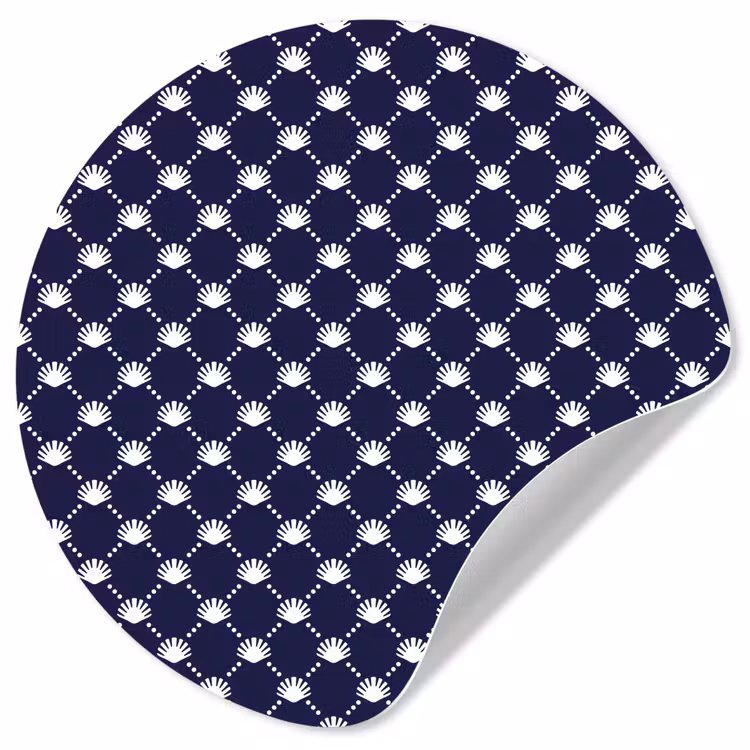 Oceaan - Schelp - Blauw - Wit Wandcirkel behangsticker klein 186 -3d