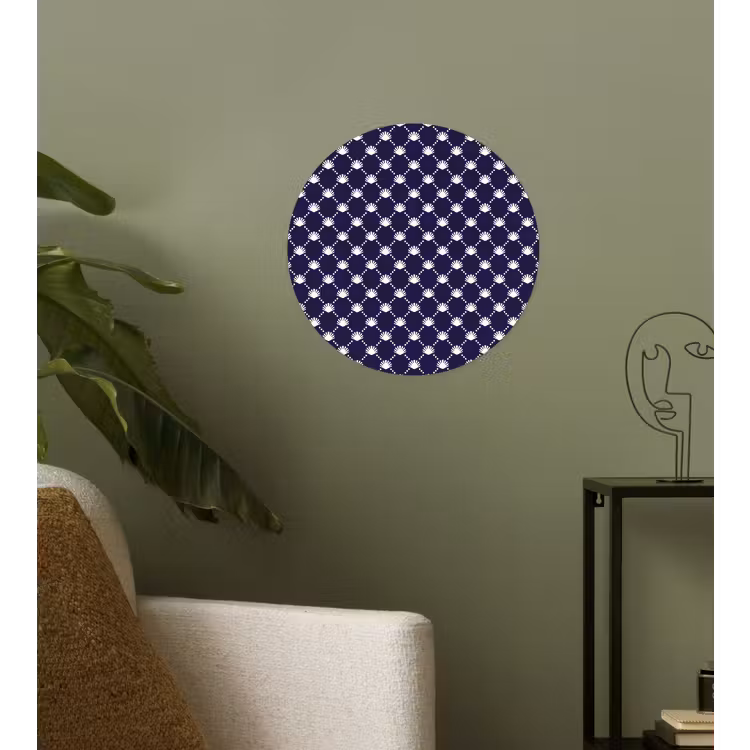 Oceaan - Schelp - Blauw - Wit Wandcirkel behangsticker klein 186 -sfeer2