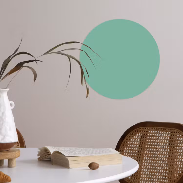 Ocean - Jade - Groen Wandcirkel behangsticker klein 186 -sfeer3