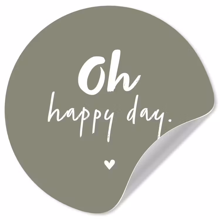 Oh happy day - Quotes - Tekst - Zomer Wandcirkel behangsticker klein -3d