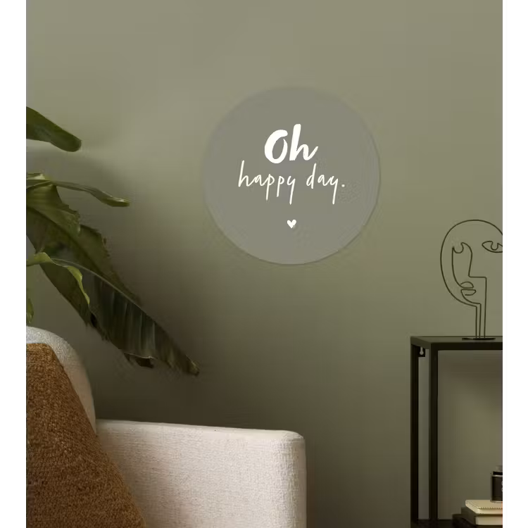Oh happy day - Quotes - Tekst - Zomer Wandcirkel behangsticker klein -sfeer2