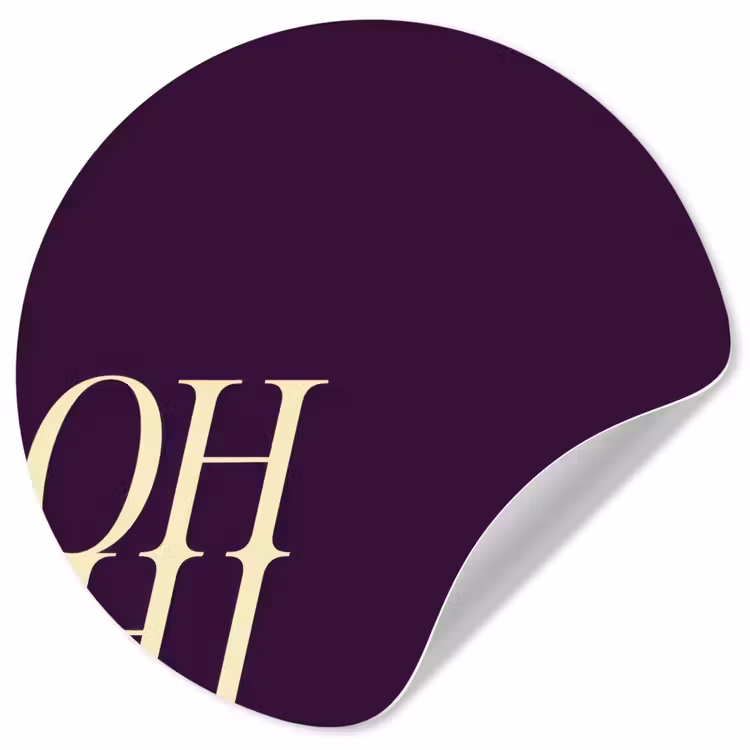 Oh hi - Paars - Cursief Wandcirkel behangsticker klein -3d