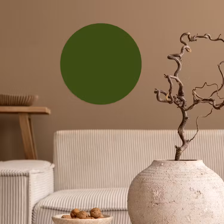 Olive - Drab - Groen Wandcirkel behangsticker klein 186 -sfeer1