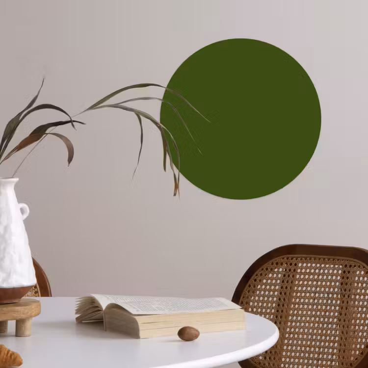 Olive - Drab - Groen Wandcirkel behangsticker klein 186 -sfeer3