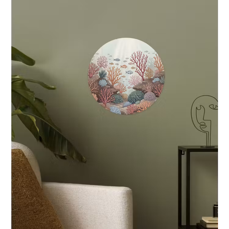 Onderwater - Koraal - Vis - Natuur Wandcirkel behangsticker klein -sfeer2