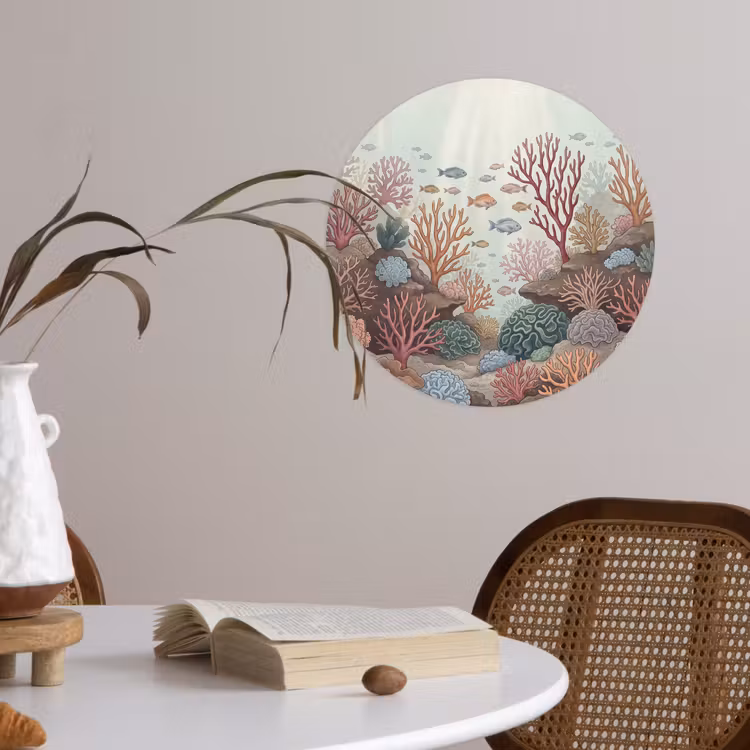 Onderwater - Koraal - Vis - Natuur Wandcirkel behangsticker klein -sfeer3
