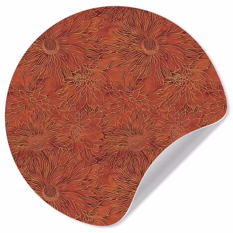 Oosters - Bloemen - Terracotta Wandcirkel behangsticker klein 186 -3d
