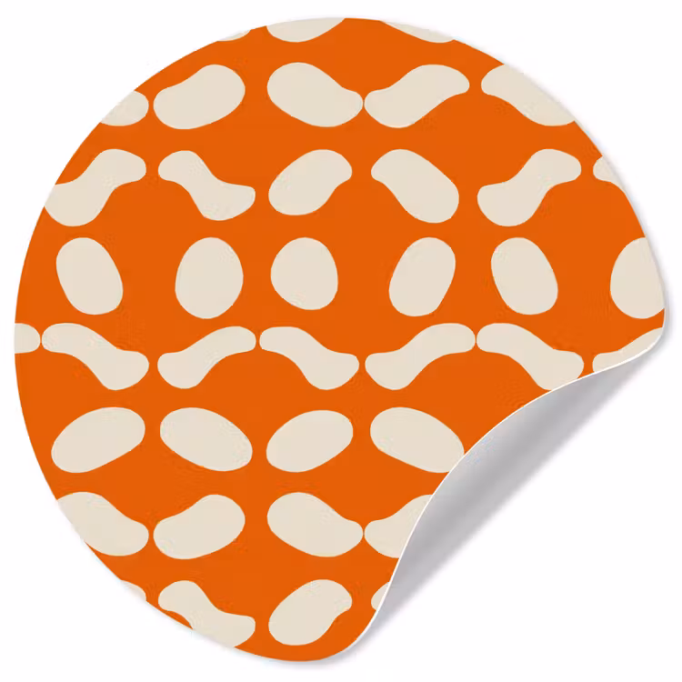 Oranje - Organische vormen - Wit Wandcirkel behangsticker klein 186 -3d