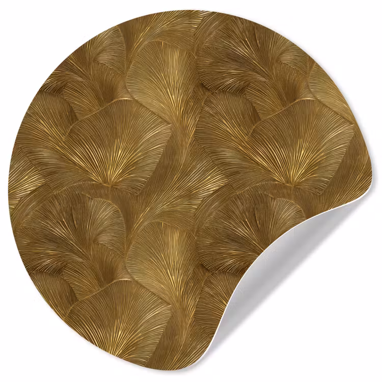 Organisch - Lijnen - Goud Wandcirkel behangsticker klein 186 -3d