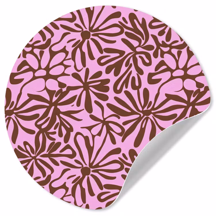 Organisch - Patroon - Roze Wandcirkel behangsticker klein 186 -3d