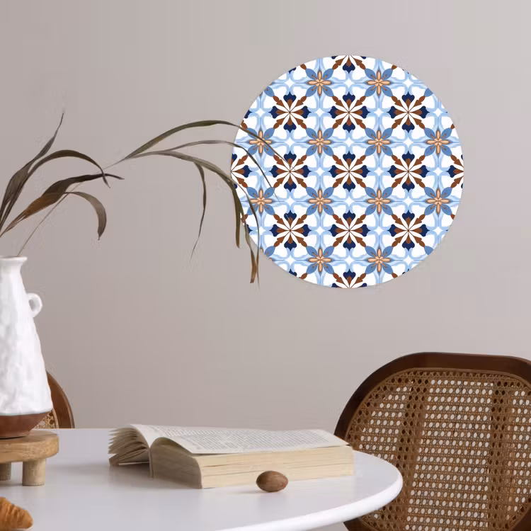 Ornament - Tegel - Kleurrijk Wandcirkel behangsticker klein 186 -sfeer3