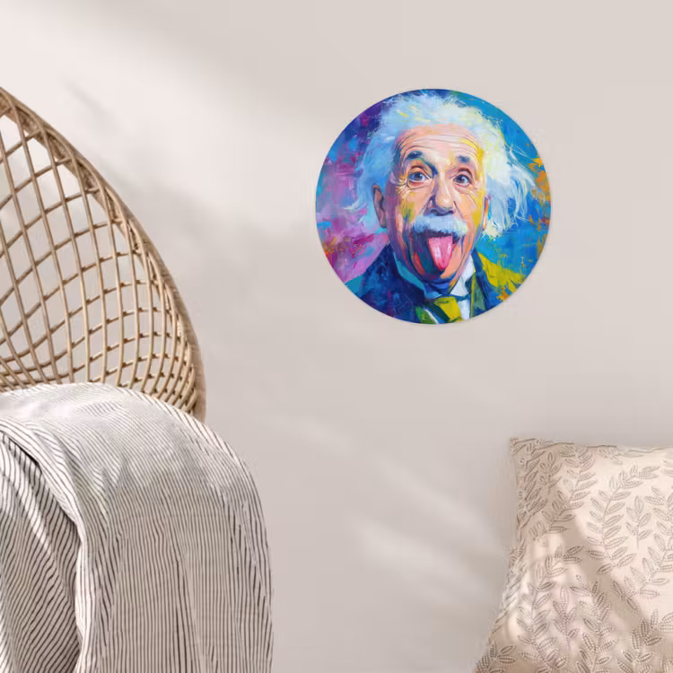 Oude man - Expressief - Kleurrijk Wandcirkel behangsticker klein -sfeer4