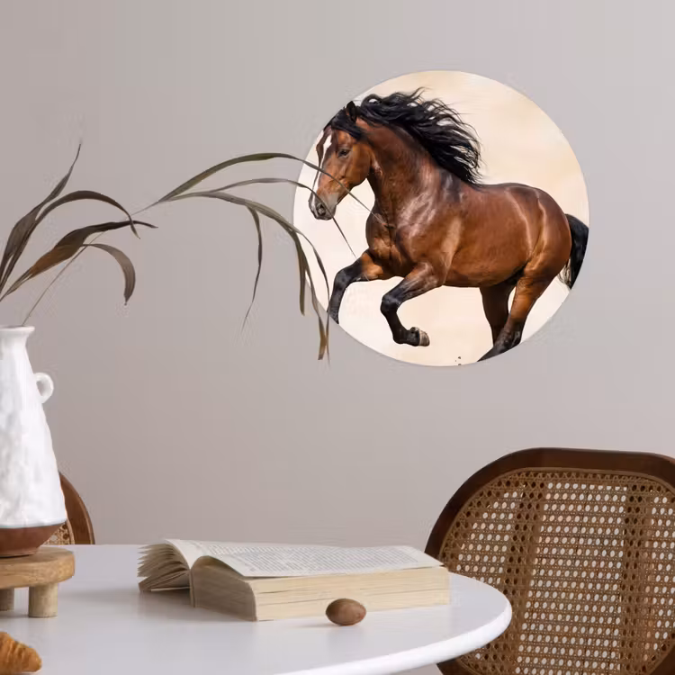 Paard - Galop - Energie Wandcirkel behangsticker klein -sfeer3