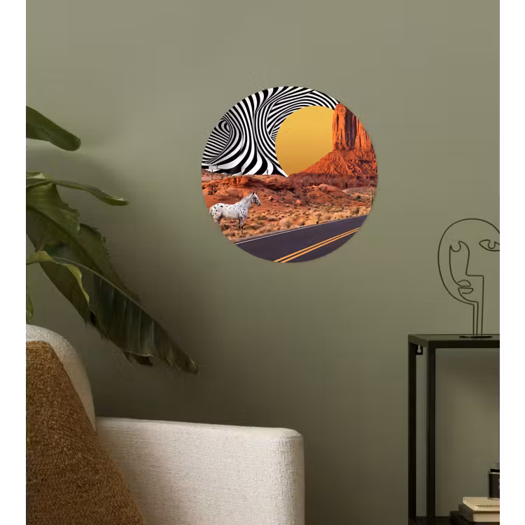 Behangcirkel - Paard - Woestijn - Natuur - Paard - Woestijn - Natuur Wandcirkel behangsticker klein