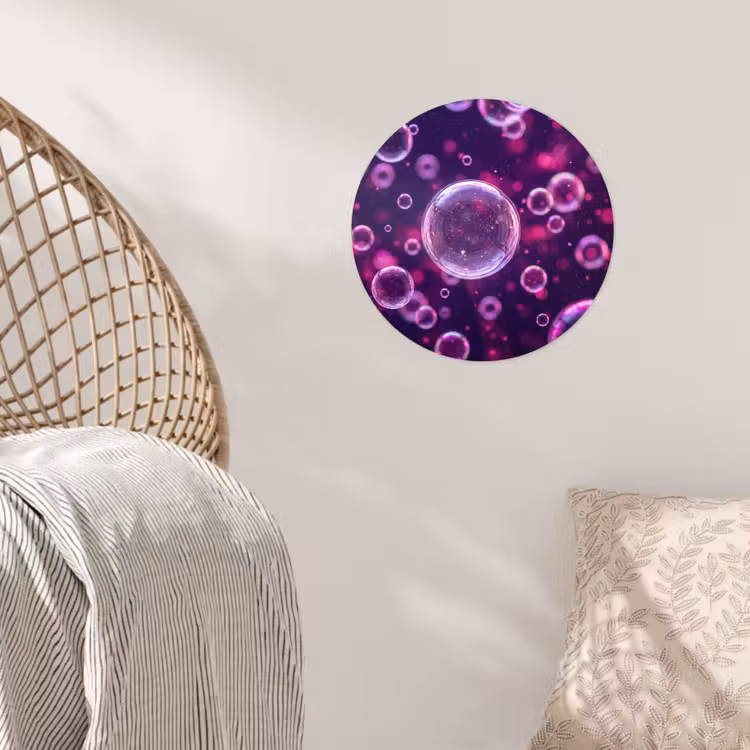 Paars - Bubbels - Schuim Wandcirkel behangsticker klein -sfeer4