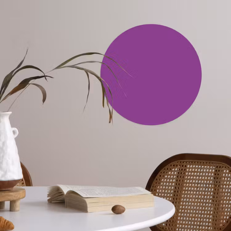 Paars - Kleuren - Effen Wandcirkel behangsticker klein 186 -sfeer3