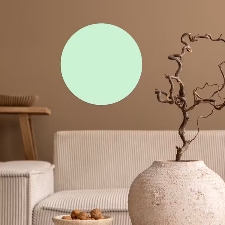 Pale - Mint - Groen Wandcirkel behangsticker klein 186 -sfeer1