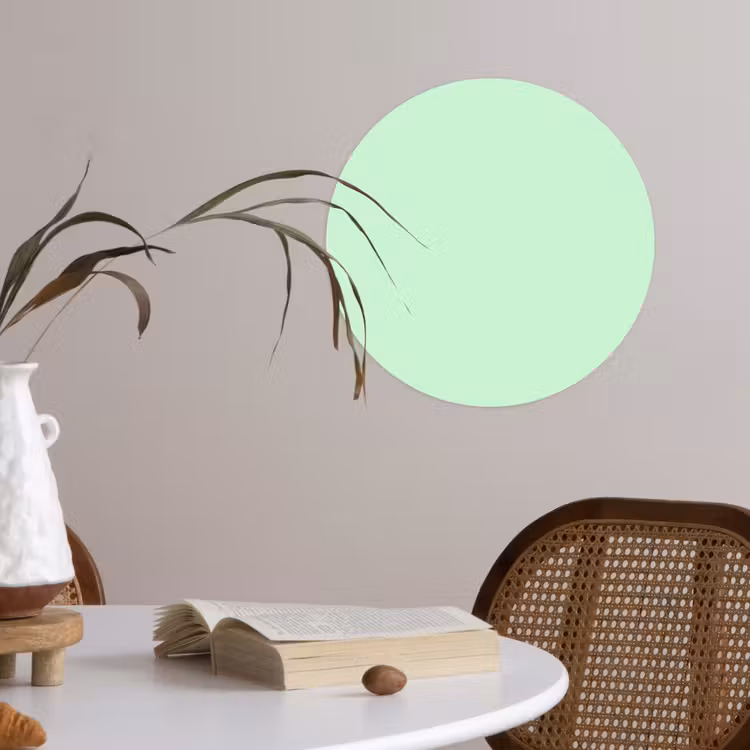 Pale - Mint - Groen Wandcirkel behangsticker klein 186 -sfeer3