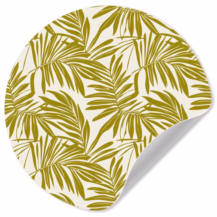 Palmblad - Patroon - Groen Wandcirkel behangsticker klein 186 -3d
