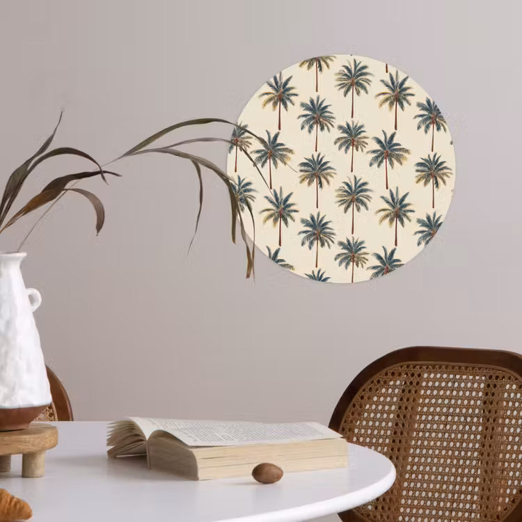 Palmbomen - Tropisch - Groen Wandcirkel behangsticker klein 186 -sfeer3