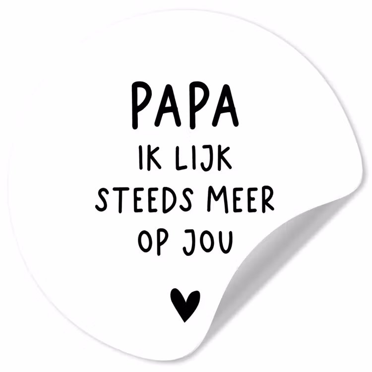 Papa - Spreuken - Stef Bos - Papa ik lijk steeds meer op jou - Quotes Wandcirkel behangsticker klein -3d