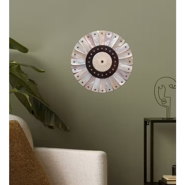 Parelmoer - Patroon - Decoratie - Ambacht - Wit Wandcirkel behangsticker klein -sfeer2